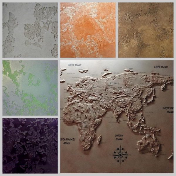 Декоративна мазилка за карта на света
